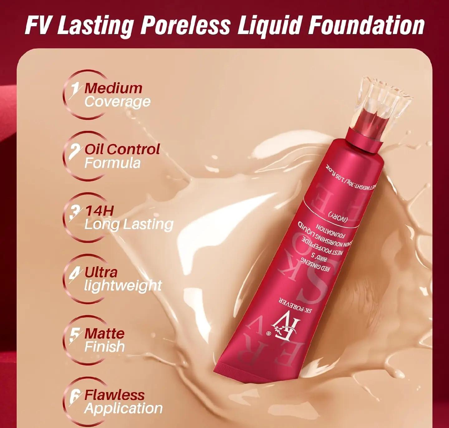 FV Foundation, Oil Absorb Ivory Liquid Foundation | Best Tube Foundation 30g